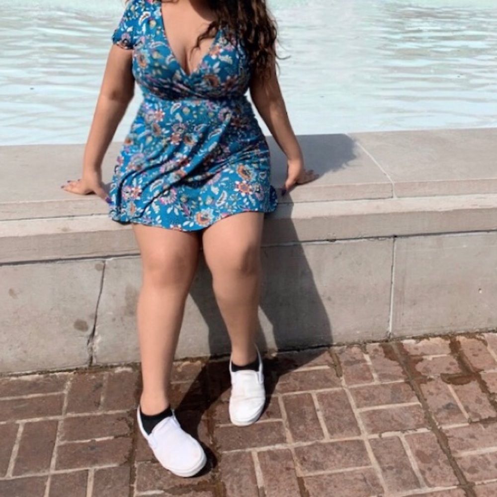 Blue floral sundress